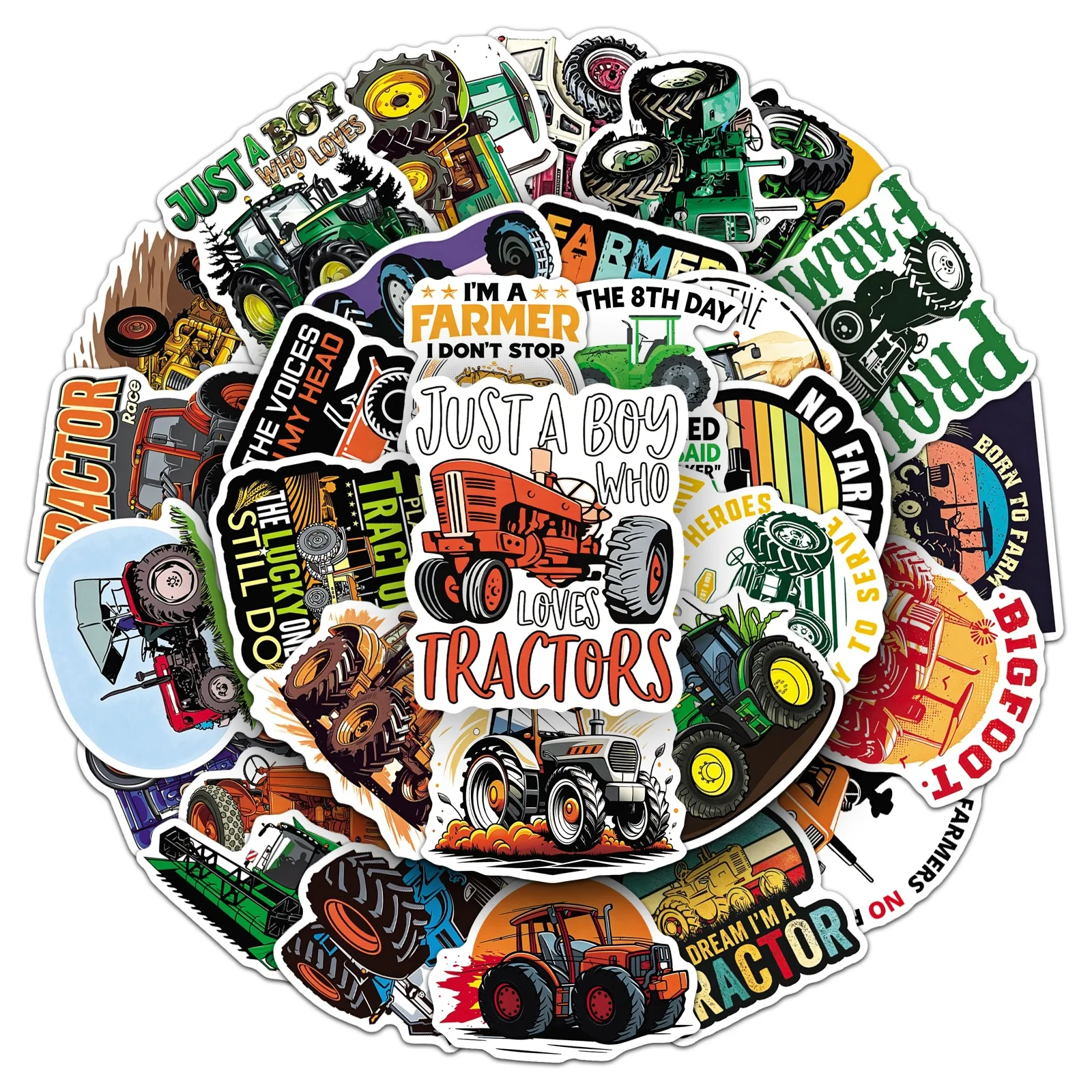 Agriculture Farming Cartoon - 10/50PCS Agricultural Tractor Cartoon Stickers Farm