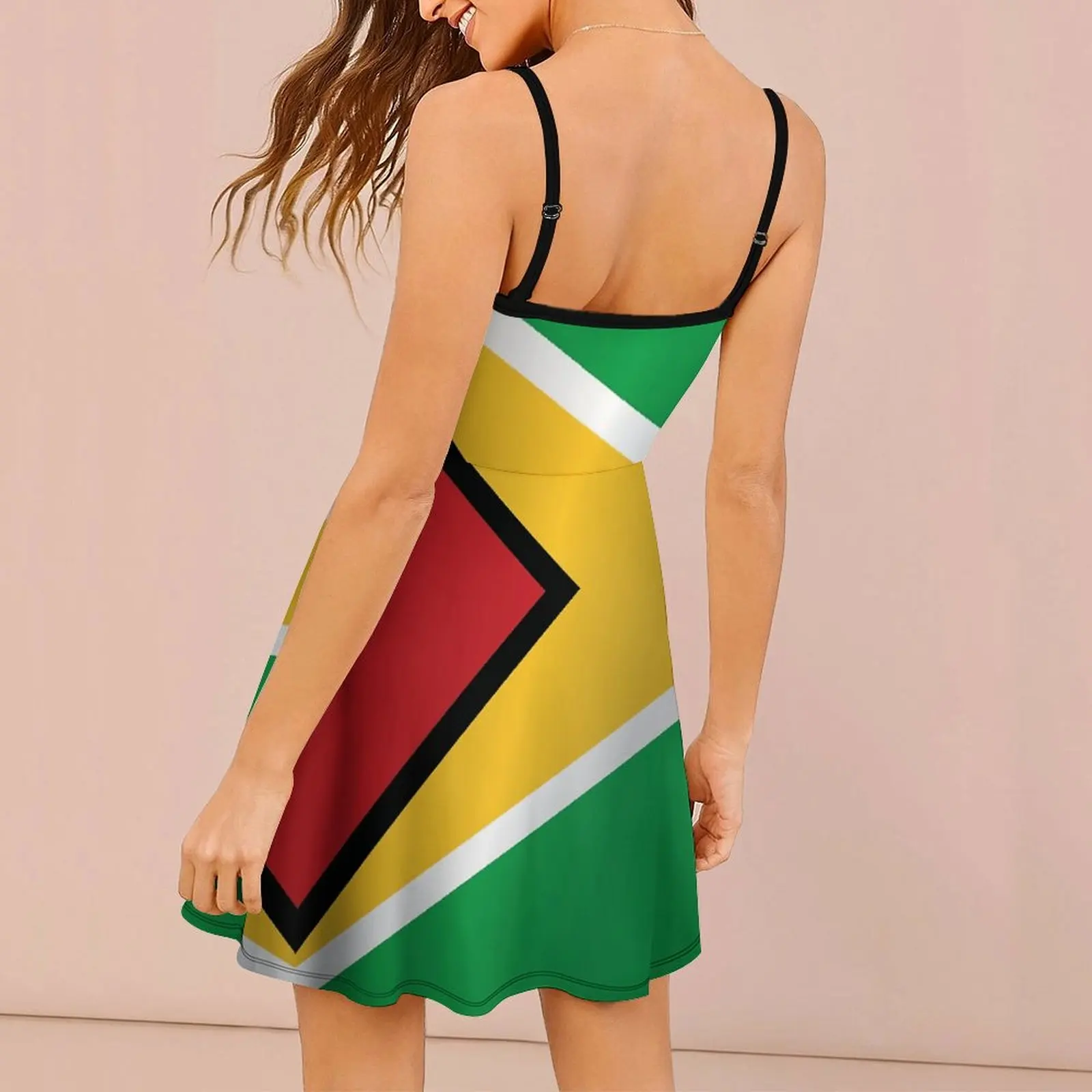 Guyana Flag Cute Sexy  Woman's Gown Women's Sling Dress Sarcastic Cocktails Dresses