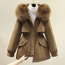 Women's Parka 2023 Winter Coats Long Cotton Casual Fur Hooded Jackets Women Thick Warm Coat Parkas Female Overcoat Coat