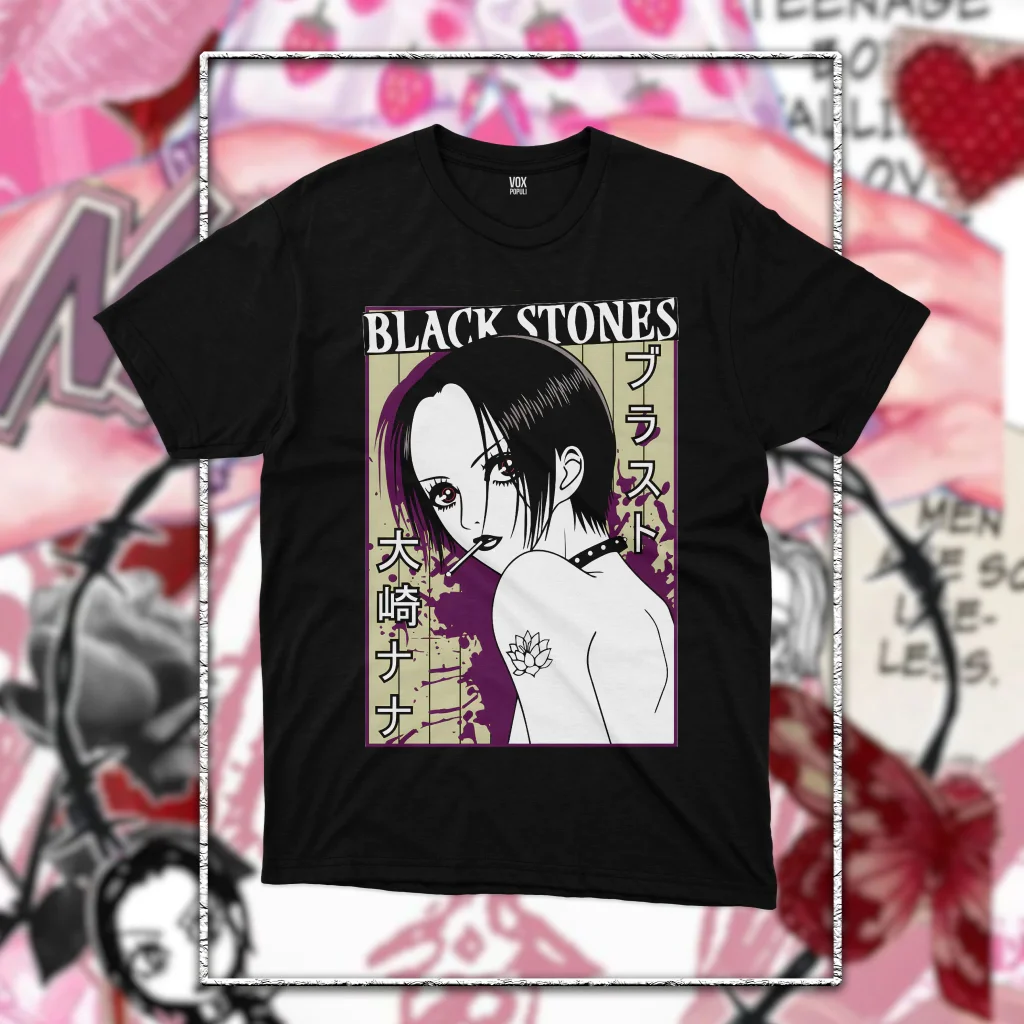 BLACK STONES NANA unisex Anime cotton shirt outdoor recreation tee