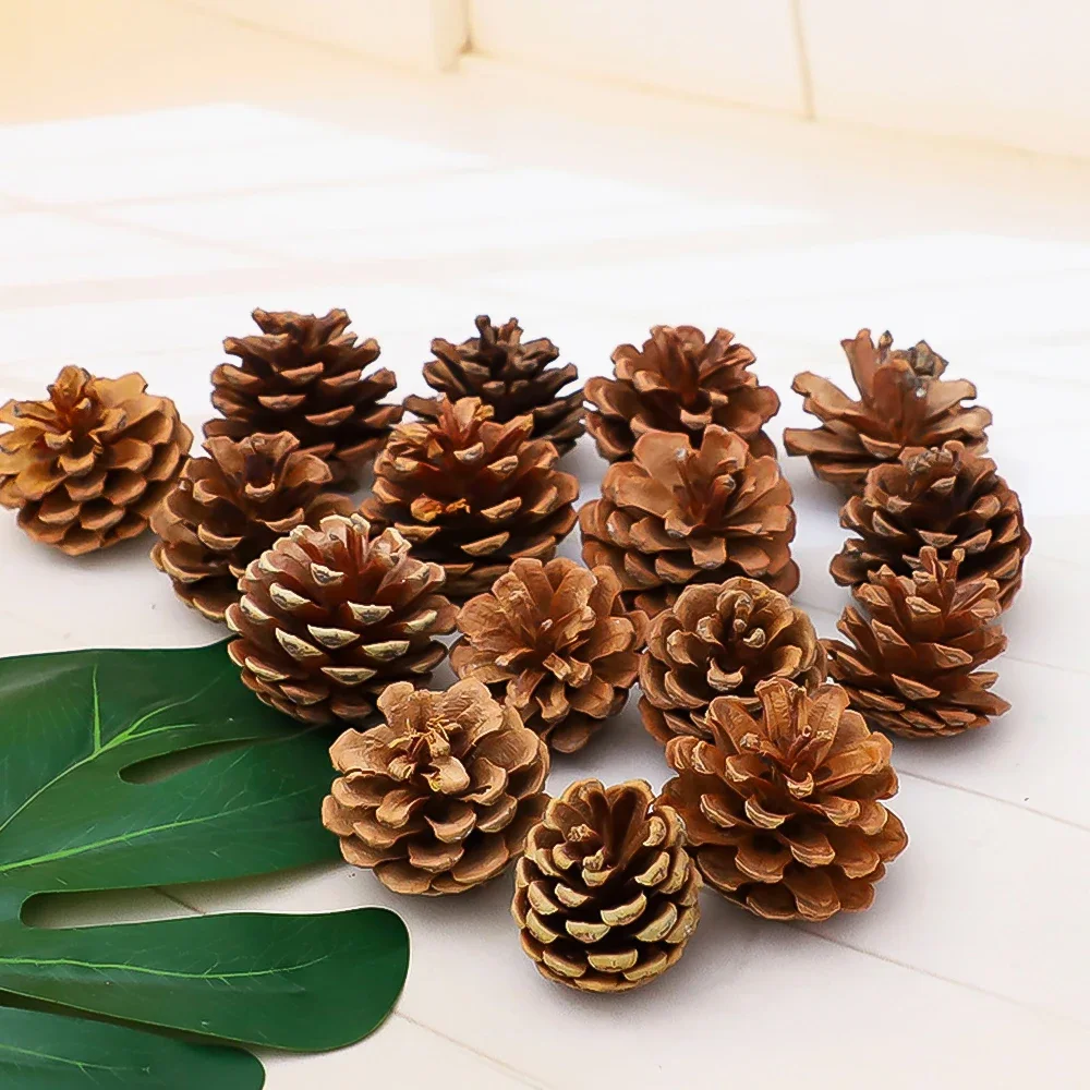 6/9pcs Christmas Tree Pendant Artificial Pinecone with Snow Primary Pine Cones 4/6cm Xmas New Year Wreath Hanging Decoration