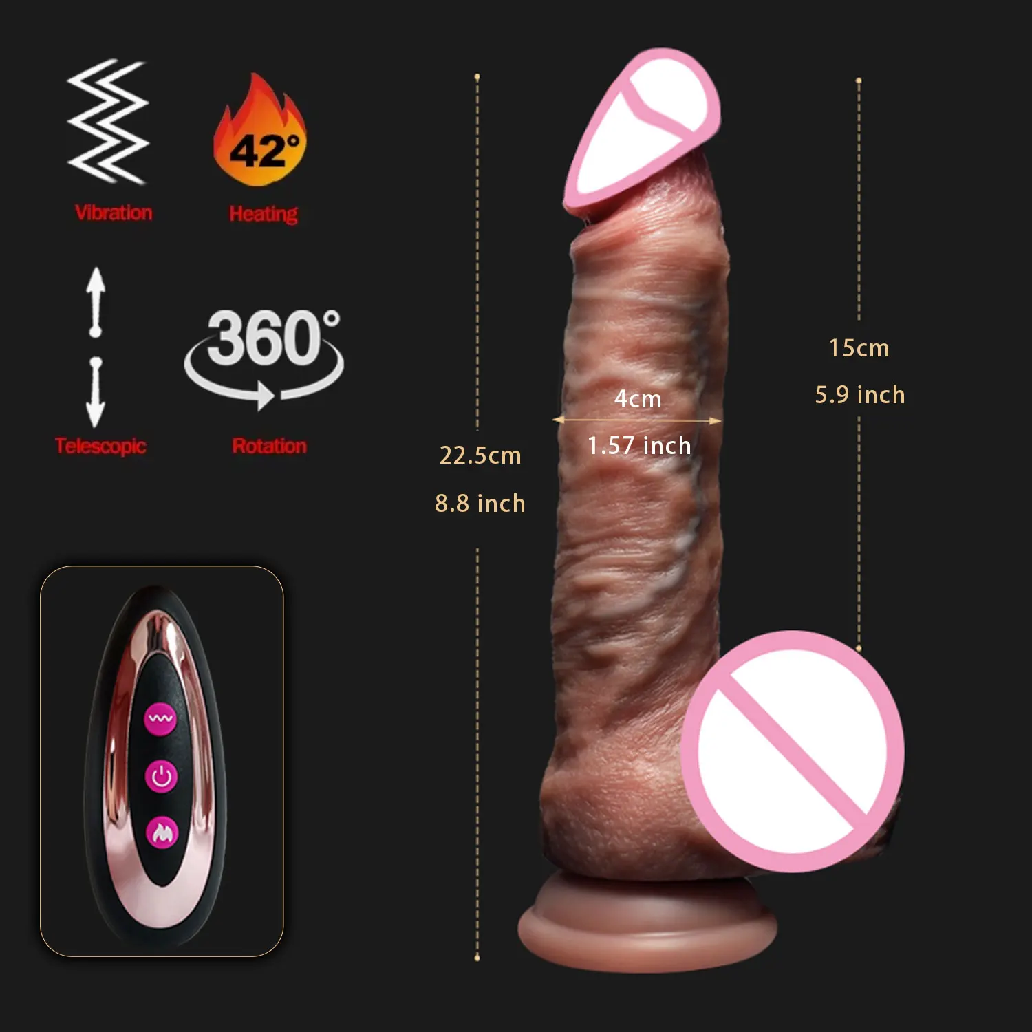 Realistic Dildo Telescopic Vibrator Female Masturbator Thrusting Big Dick Silicone Masturbation Penis Adult Sex Toys For Women - view 6