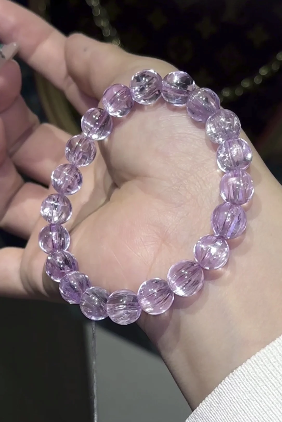 10mm Natural Kunzite Bracelet Jewelry For Women Lady Men Love Gift Healing Crystal Brazil Round Beads Gemstone Strands AAAAA