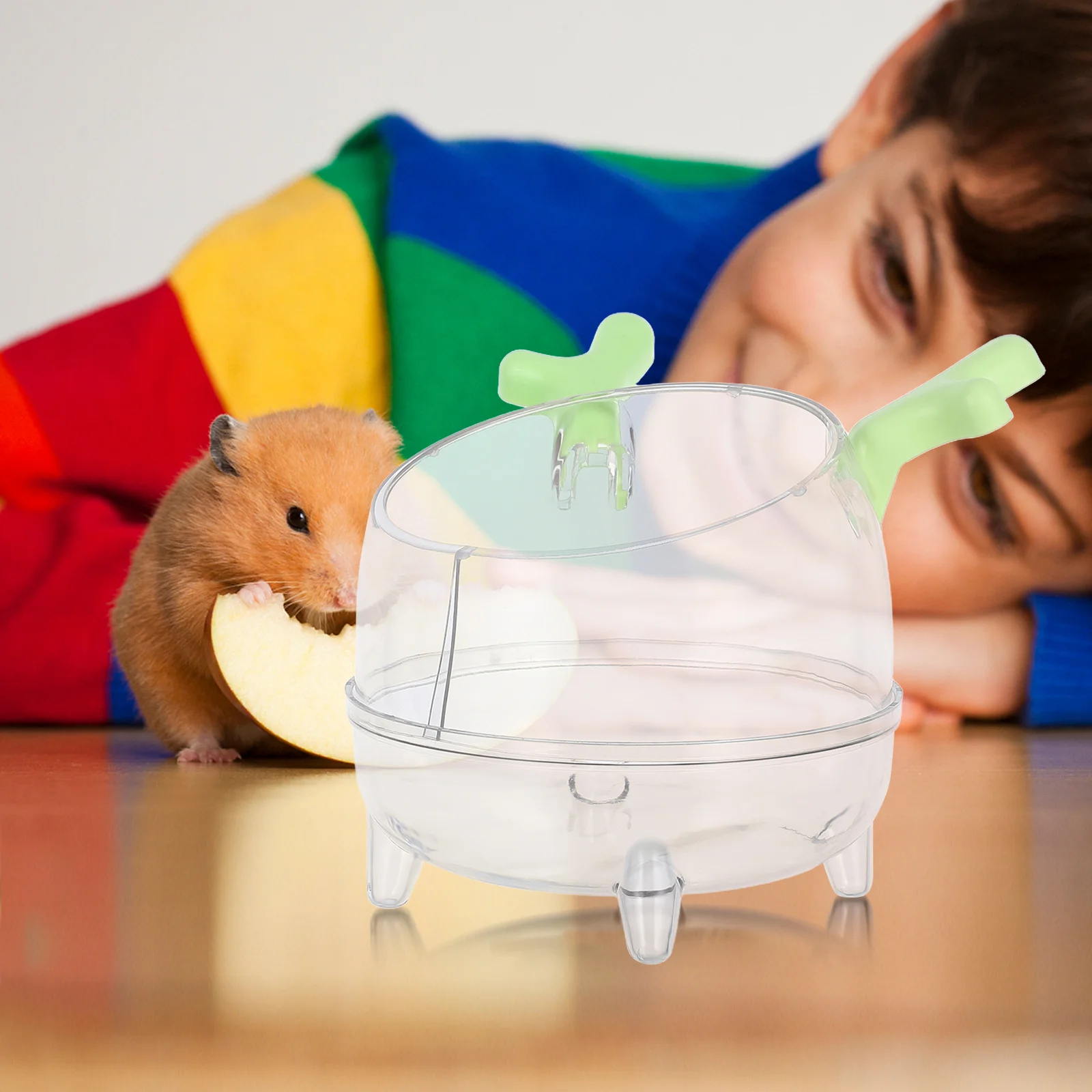 

Clear Hamster 2-in-1 Bathroom Toilet Small Pet Cage Accessory Hamster Sand Bathing Box Chinchilla Bath Sand Toilet Container