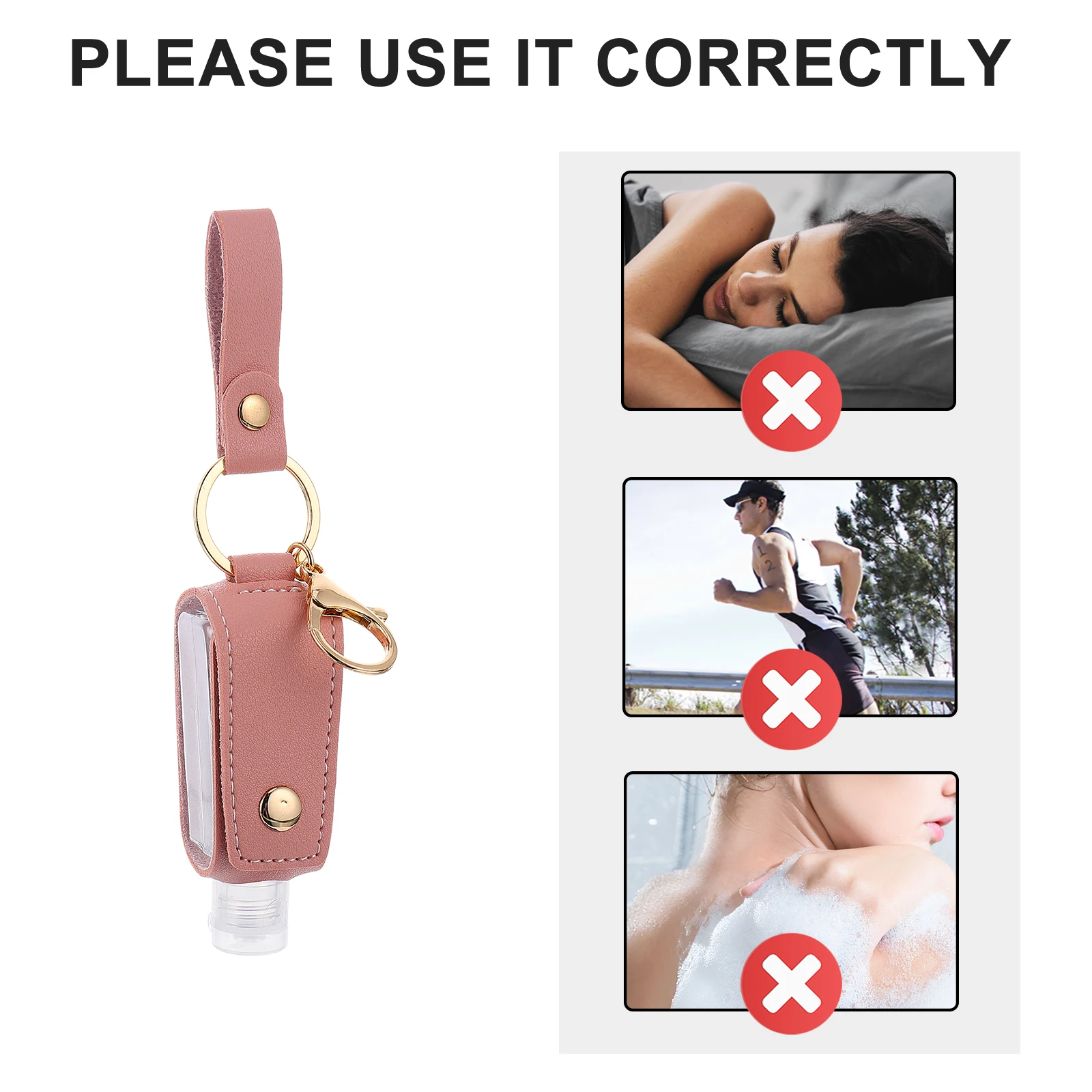 1Set Alkohol-Schlüsselanhänger-Flaschenhalter, hochwertiger Kunststoff, tragbar, für Reisen, unverzichtbar für Parfümlotion