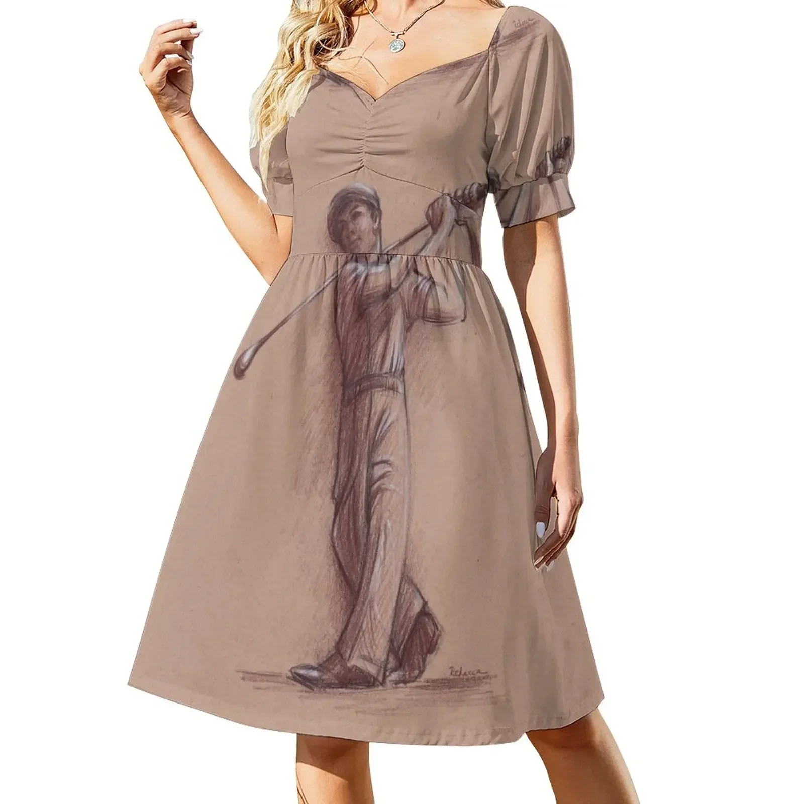 Ben Hogan - Pencil drawing of the Legendary Golf Master Sleeveless Dress elegant chic women dresses promotion Dress