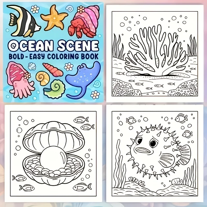Coloring Graffiti Paint Book Montessori Draw Toy Adorable Ocean Creatures Creatures Doodles Book Creative Gift for Adults Teens
