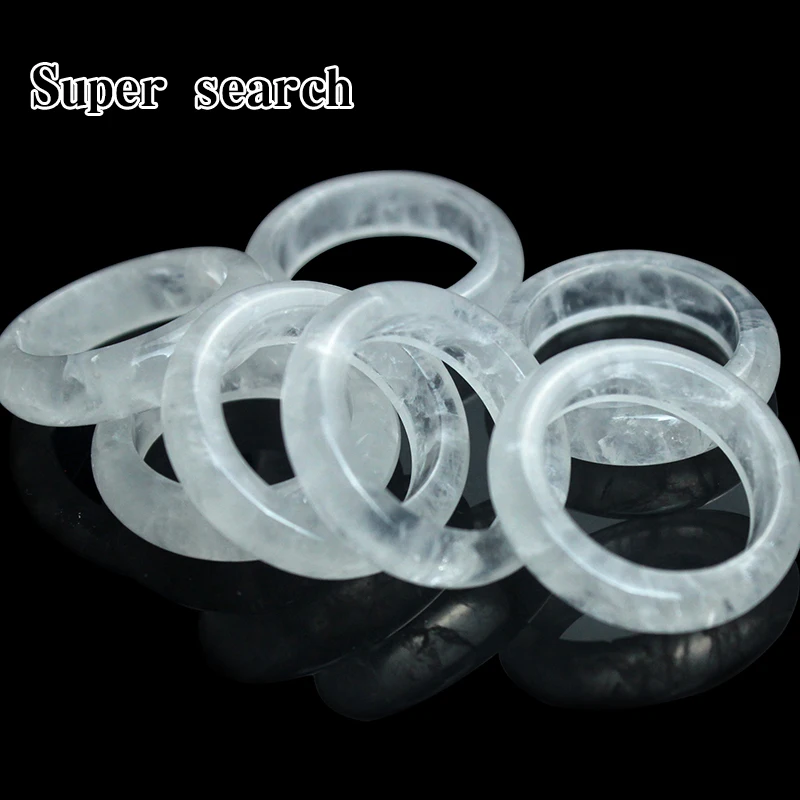 White Crystal Ring Plain Ring Men And Women High Ice Transparent Simple High-Grade Sense of The Ring Pendant Cotton Ring Pendant