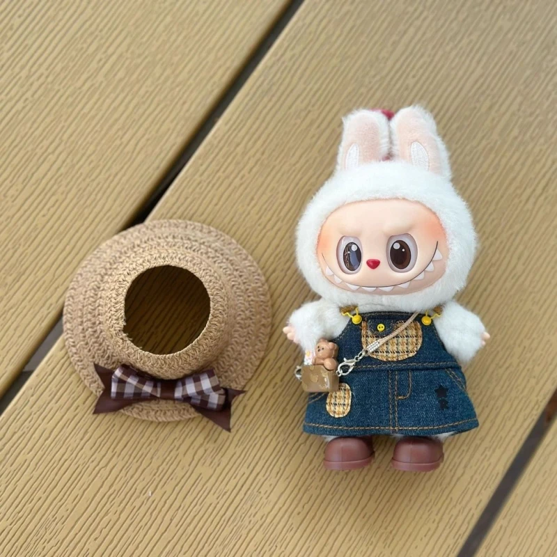 ラブブV1 V2 V3 15cm/17cmドール用 新しい可愛いドール服 帽子 ストラップ スカート レザーシューズ ペンダントセット ドレスアップ服 アクセサリー