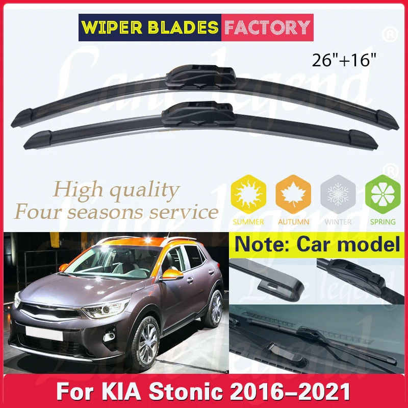 

Car Wiper Blades For Kia Stonic 2016 2017 2018 2019 2020 2021 Windshield Windscreen Front Window Blades 26"+16" Car Accessories