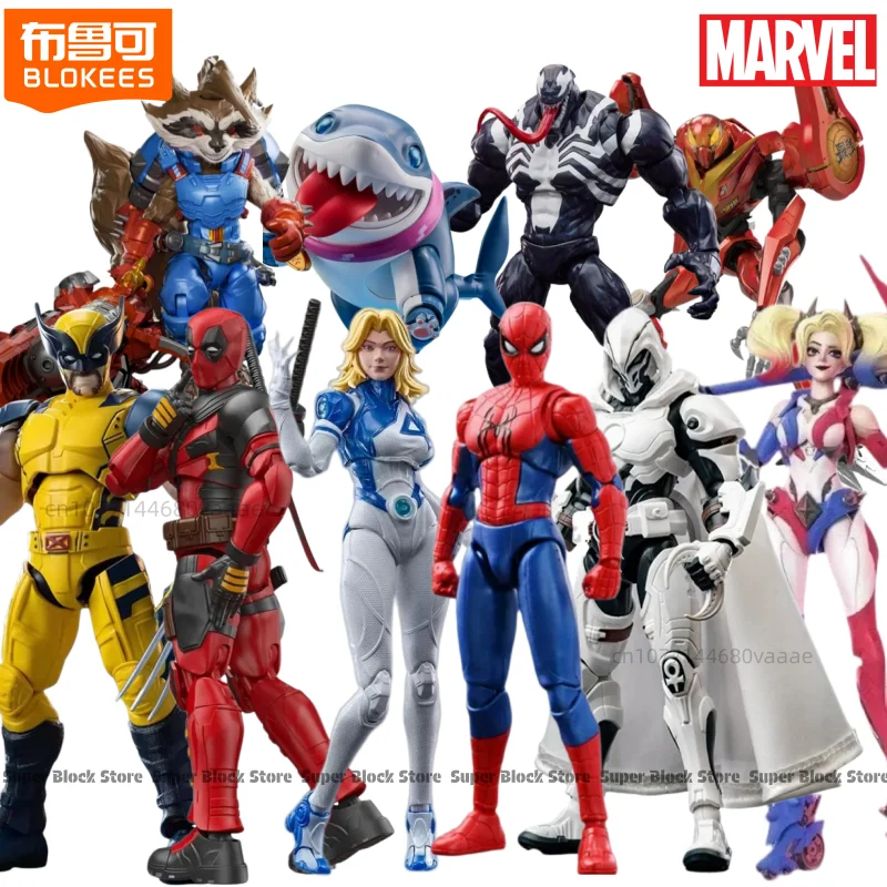 Neue BLOKEES Marvel Movie Edition Spider-Man: Brand New Day Terrestrial Shark Harleen Quinzel Marc Spector Harleen Modellfigur