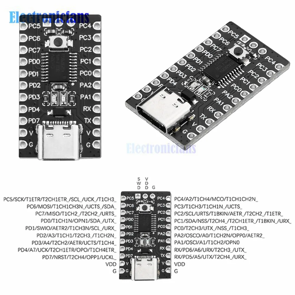 Ch32v003f4p6 core board entwicklung board ch32v003 mikro controller modul RISC-V prozessor TYPE-C schnitts telle