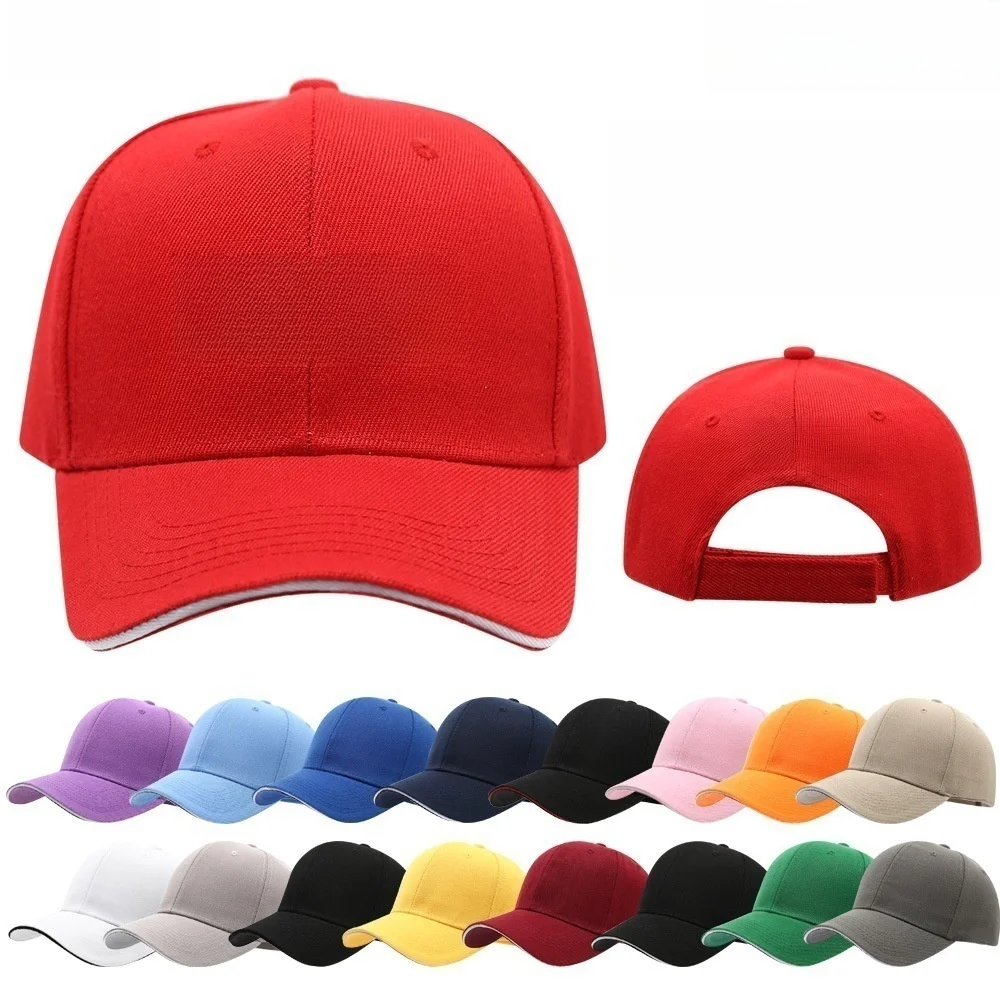 

6-panel Baseball Cap Classic Unisex Snapback Hat For Men Women Dad Hat With Sandwich Brim Casual Hip Hop Street Solid Color Cap