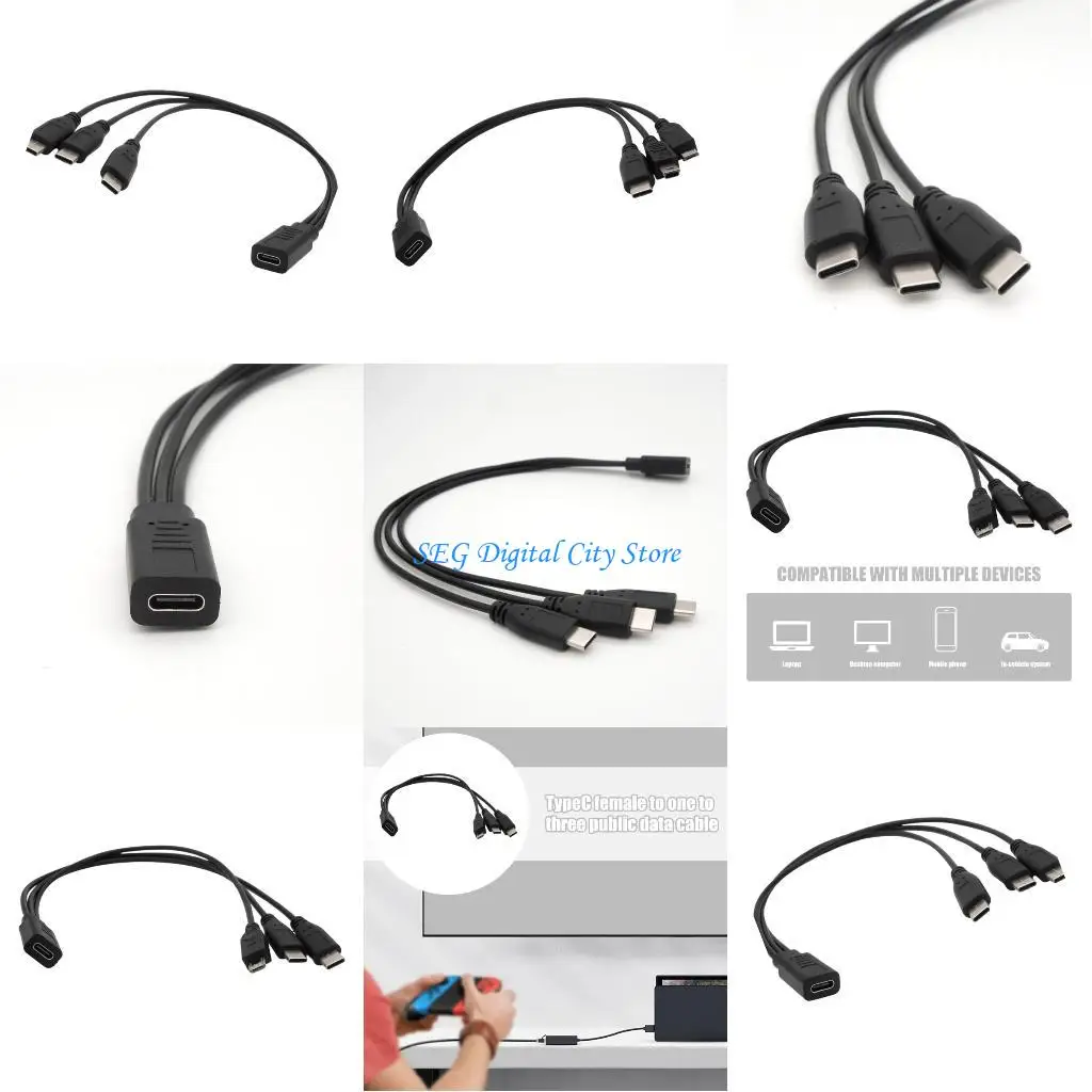 

U75B USB Type C Chargers Cable Data Transfer Cord for Simultaneous MultiDevice