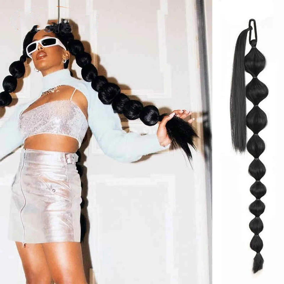 

BUQI Синтетическая длинная коса «сделай сам», наращивание хвоста с эластичной завязкой, прямая натуральная обертка вокруг косы, наращивание волос, хвост