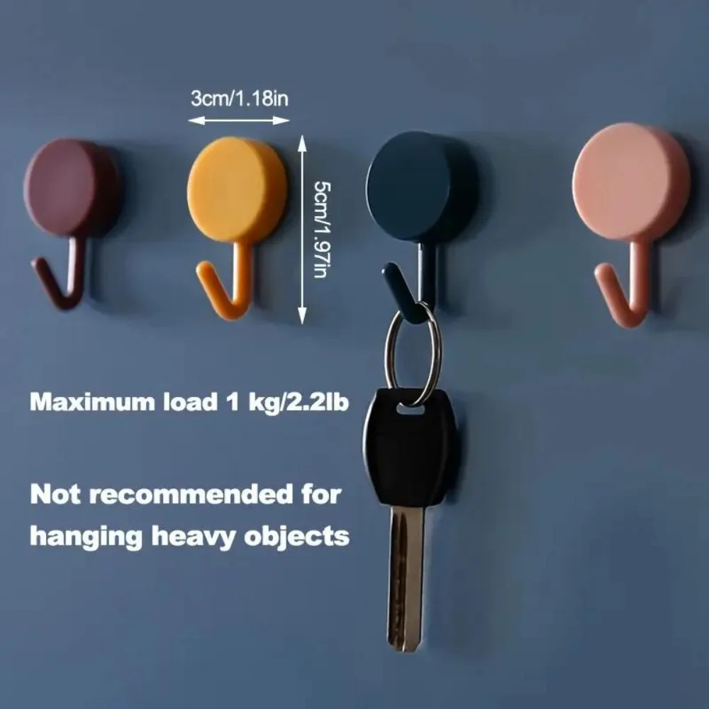 [No-Drill Waterproof Hook] Waterproof No-Drill Wall Hook | Small Plastic in Macaron Colors - Pink, Blue, Turquoise, Black, Yellow | Multi-Purpose Towel and Key Hook Suitable for Bathroom, Shower, Behind Doors | Bohemian Style Practical Universal Hook