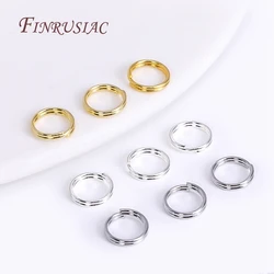 Brass Double Loops Split Rings Connectors For DIY Key Chain Jewelry Making 100Pcs/lot Wholesale 18K Gold Plated Open Jump Ring