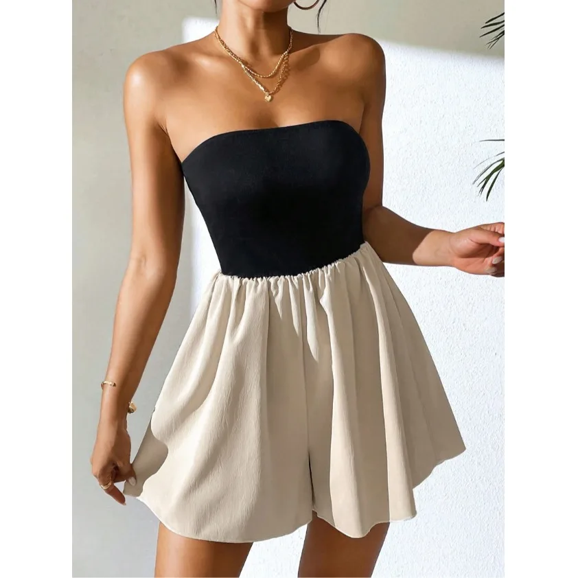 

Sexy Color Blo Bridesmaid Dres Women's Jumpsuits Summer 2025 Zipper Loose Waist Five Pants Polyester Fiber Printed