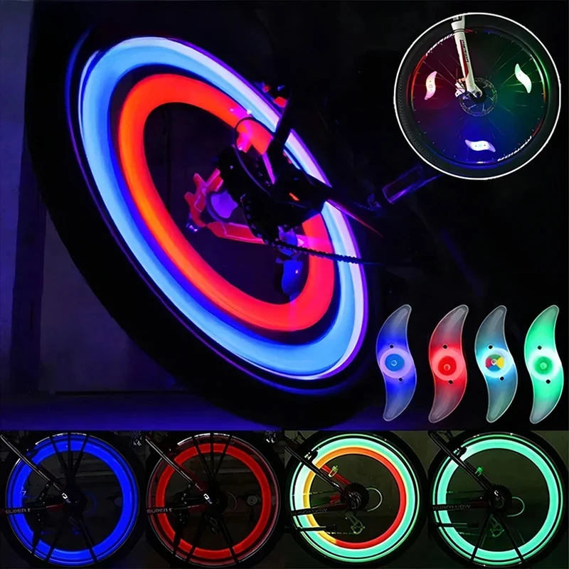 Bike Wheel Spoke Light Tire Lights 3 Mode LED Tyre Tire Flash Lamp Bike Safety Warning Easy to Install MTB Bicycle Accessories
