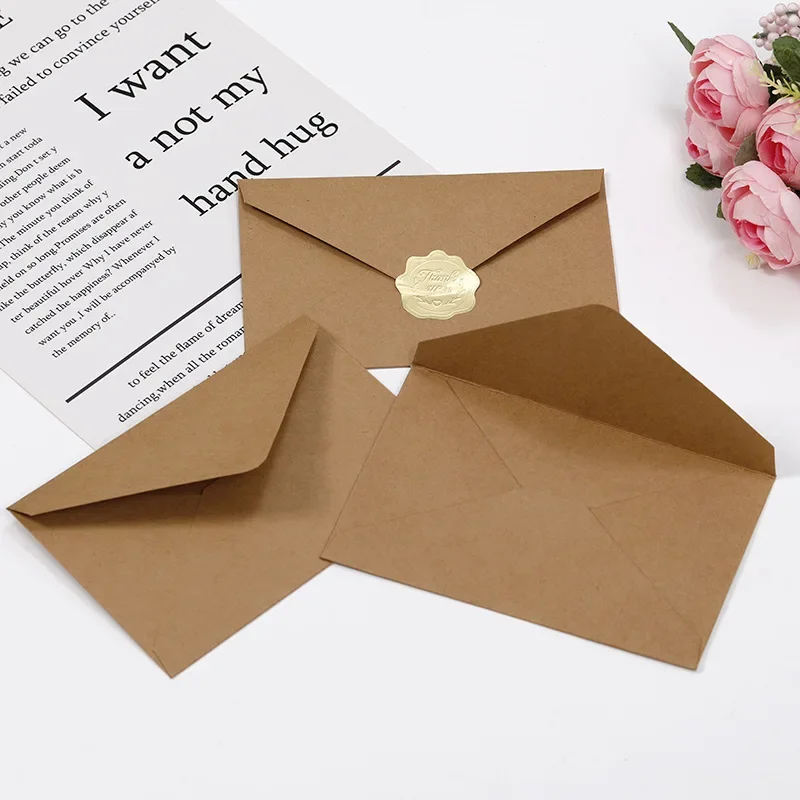 

50pcs/lot Envelope for Invitations Postcards Giftbox Message 210g 16x10.5cm Kraft Paper Wedding Business Storage Bag Supplies