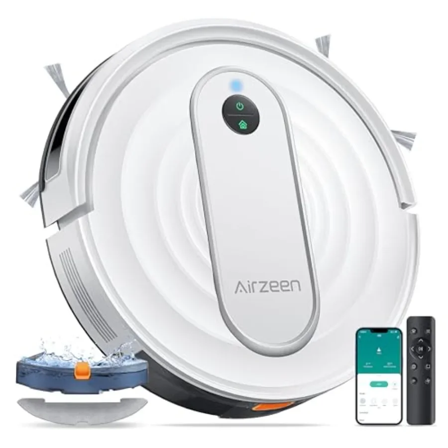 

Robot Vacuum and Mop for pet hair, carpets hard floors; 4000Pa suction, 3-in-1 cleaning, smart APP Alexa control, self-charging