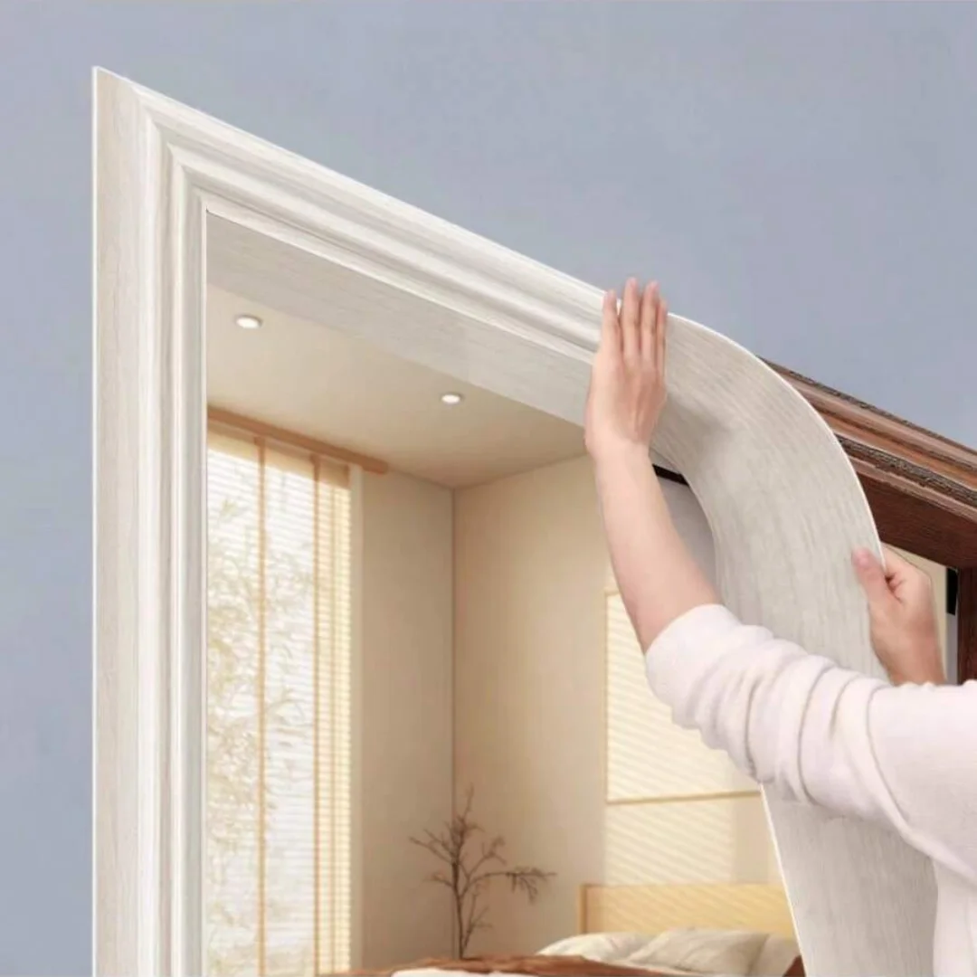 1 Stück 5 m x 10 cm/20 cm Aufkleber zur Dekoration von Türrahmen mit Holzmaserung, Wandaufkleber für Schlafzimmer und Wohnzimmer, Bodenaufkleber 2027