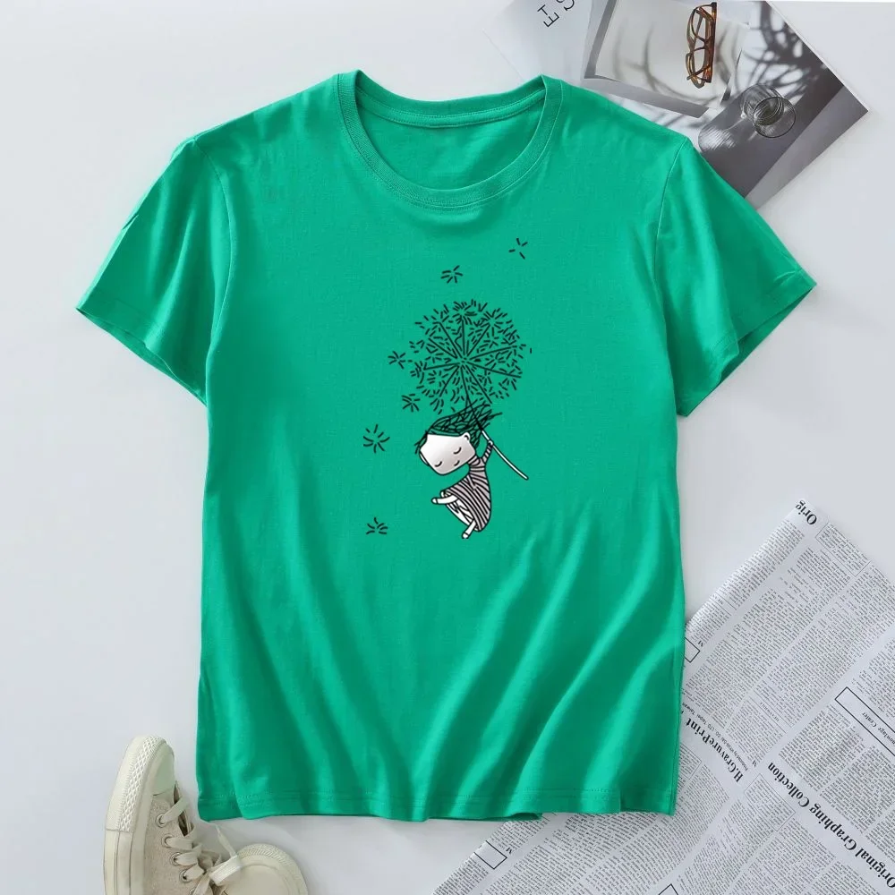 100% Cotton Women\'s T-shirt Oversized Woman Tshirt Fashion Harajuku Graphic T Shirts Summer Short Sleeve Tee Female Tops