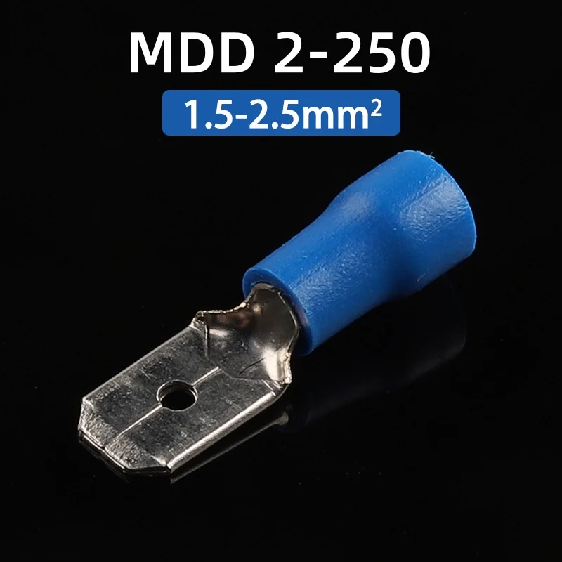 10/50/100pcs Male Spade Connectors 16-14 AWG Spade Quick Disconnect Connectors Insulated Spade Wire Crimp Terminal