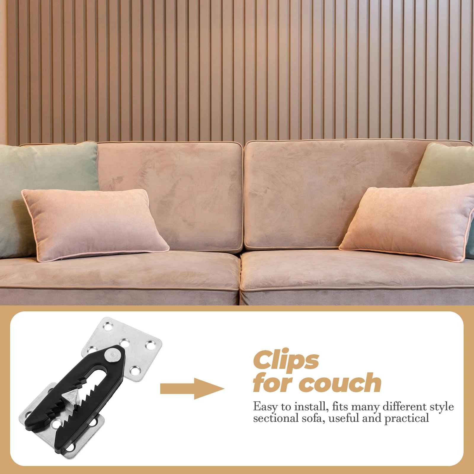 

2 Pcs for Sofa Connector along with Interlocking Furniture Couch Clips Function
