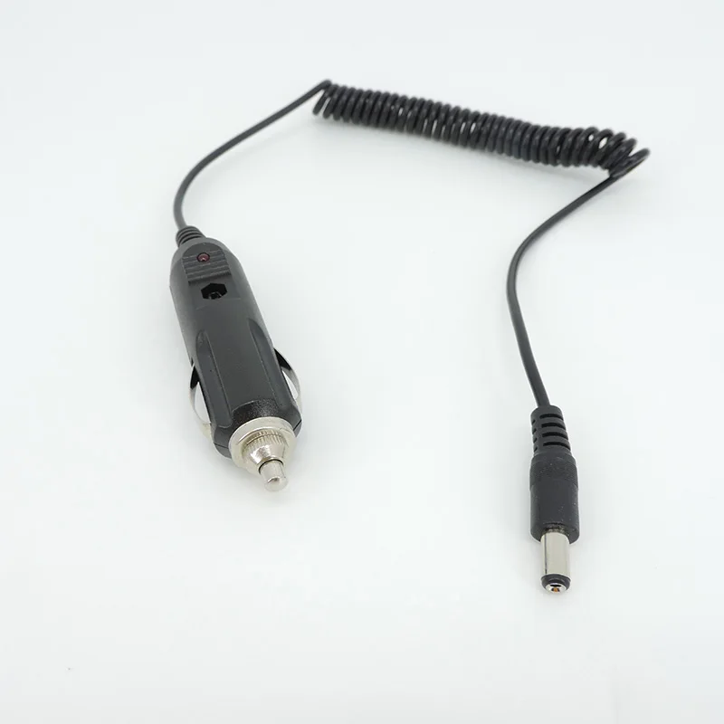 تيار مستمر 12 فولت 24 فولت سيارة أخف شاحن إلى 5.5x2.1 مللي متر شحن امدادات الطاقة موصل كابل الربيع الحبل خط L1