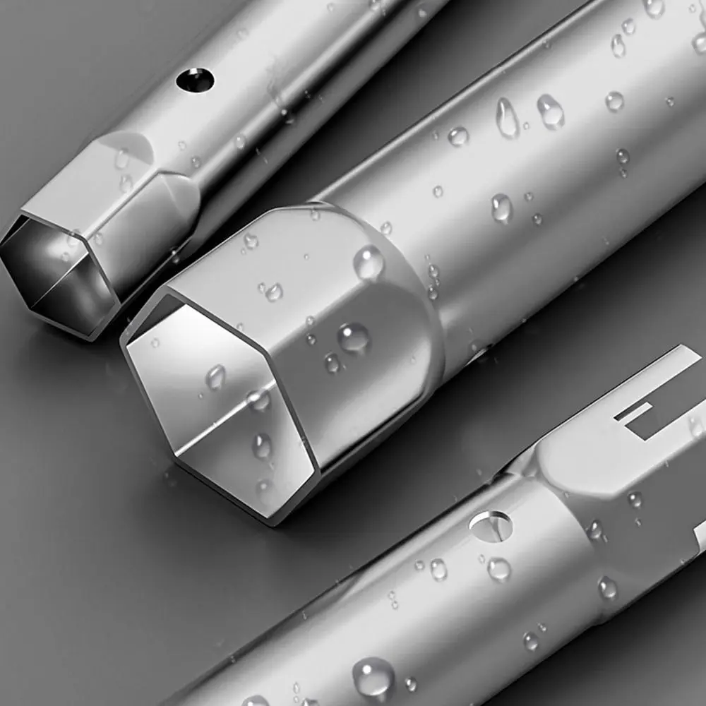

Silver Pipe Spanner Repair Tool Double Headed Hexagon Socket Wrench Hand Tools Wrenches Accessory Sink Faucet Tool