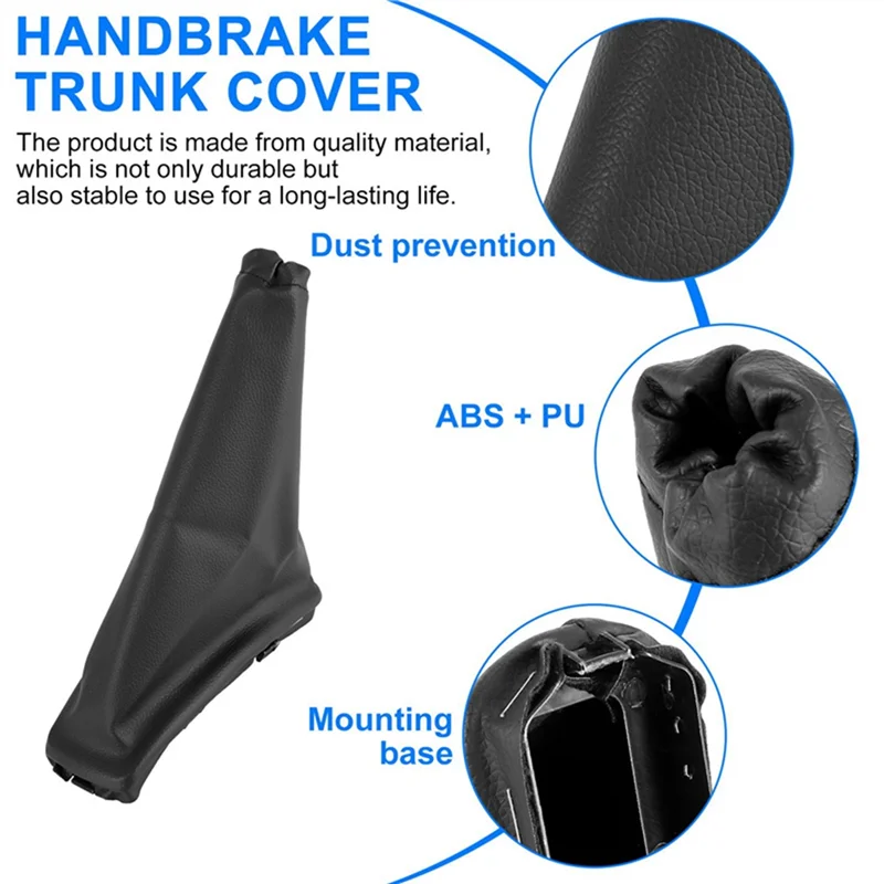 

3Pcs Handbrake Gaiter Cover Hand Brake Boot Black PU Leather For Spark 2011-2016