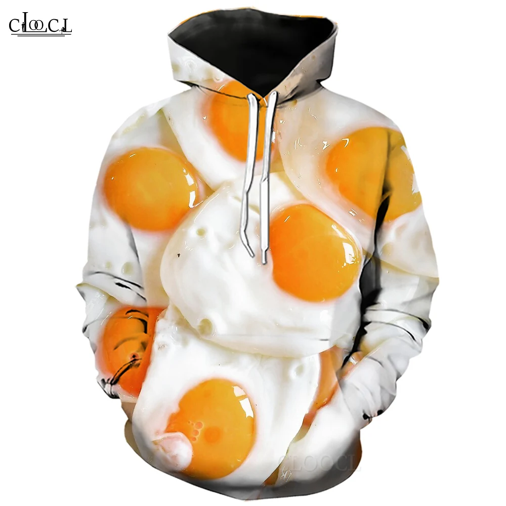 

CLOOCL Men Hoodies Oversized Streetwear Tracksuit Long Sleeve Fashion Hoody Pullover Tops Fried Eggs 3D Printing Sweatshirts