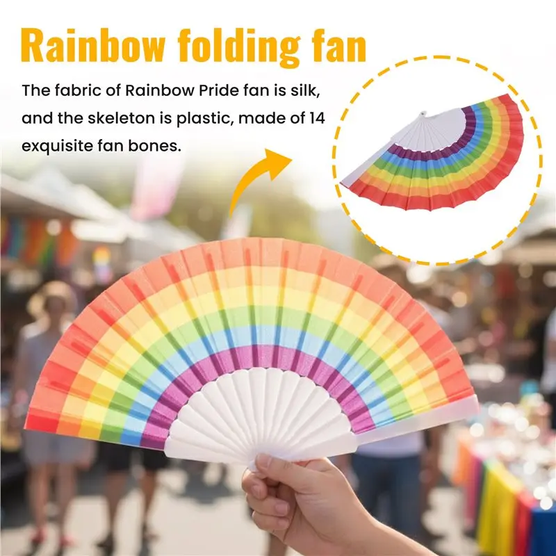 10 PCS Rainbow Fan Pride Folding Handheld Fans Gay Pride Accessories Rainbow Accessories Decorations Pride Month Highly Recommen