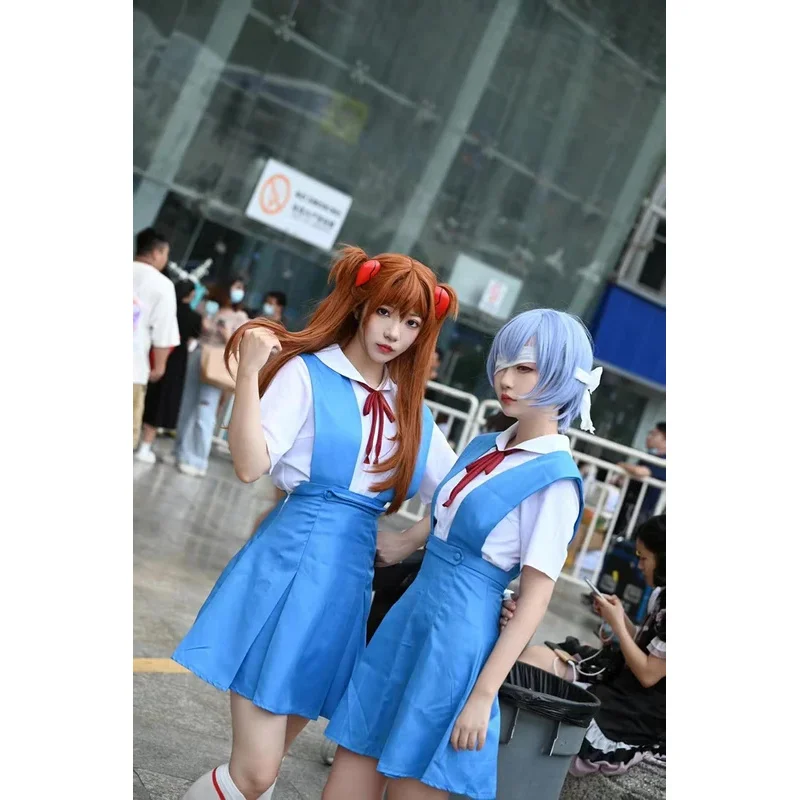 Anime New Evangelion School Uniform Asuka Langley Soryu Cosplay Rei Ayanami Costume Girl Women Dress Ladies Sexy Loli Clothing
