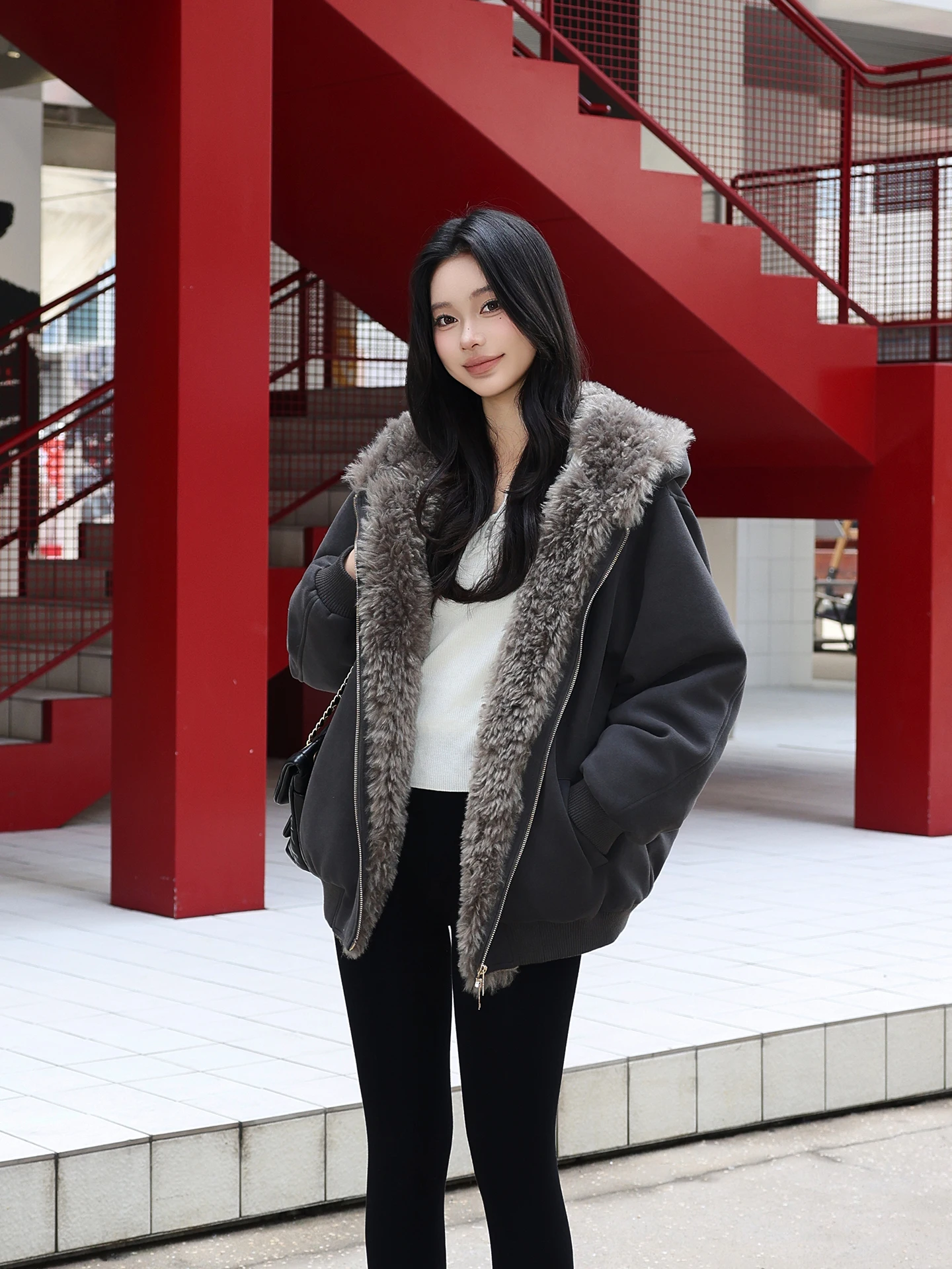 

Теплый пуховик с гусиным пухом, утепленный воротник с пуховыми вставками, большой объем, 95% гусиный пух, уютная повседневная верхняя одежда