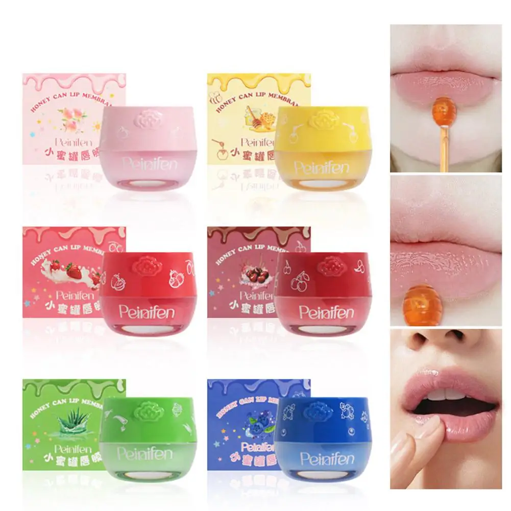 قناع الشفاه وعاء العسل المغذي العناية بالشفاه ترطيب قناع الشفاه مع فرشاة ترطيب بلسم الشفاه الشفاه قناع النوم بين عشية وضحاها 2026 جديد #4