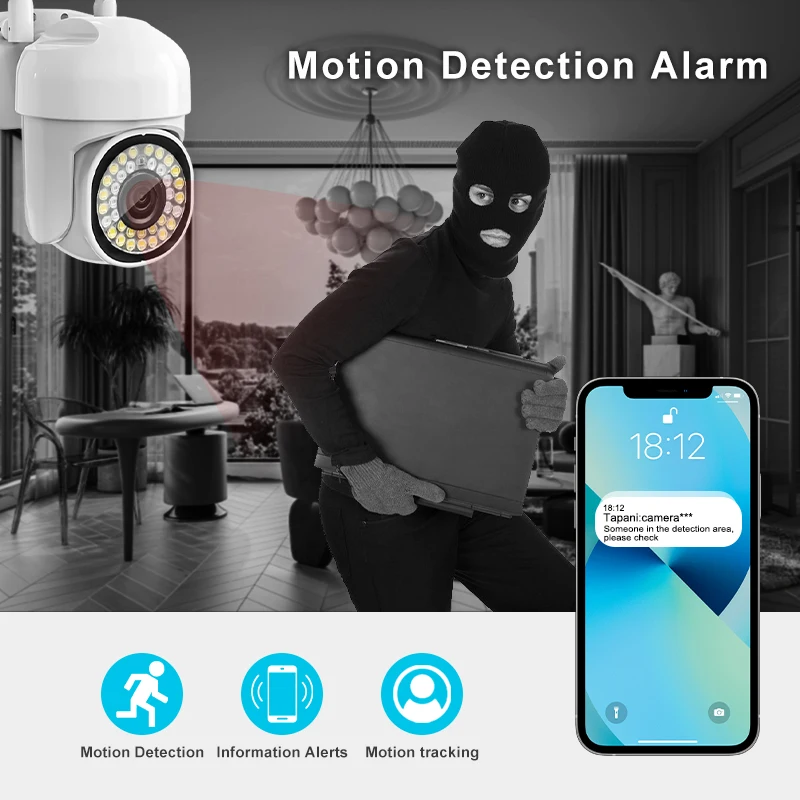 كاميرا لا سلكية HD 1080P كاميرا الأمن للرؤية الليلية كاميرا مراقبة داخلية اتجاهين الصوت مقاوم للماء كاميرا CCTV في الهواء الطلق #4
