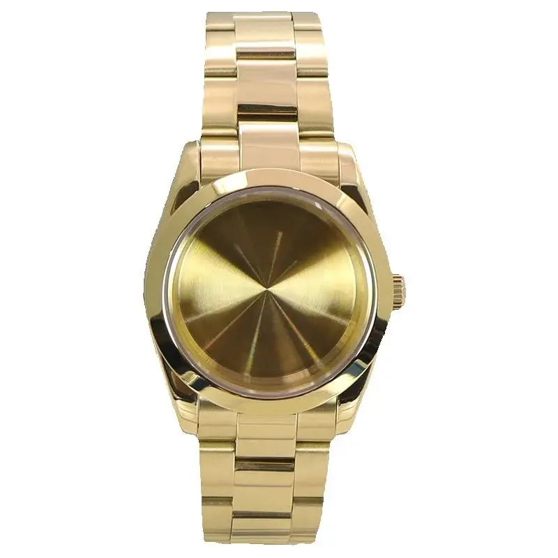 

case nh35 36mm 39mm Gold watch cases bands With Sapphire Crystal Waterproof For NH35 NH36 NH34/38 Miyota8215 28.5mmDial Air King