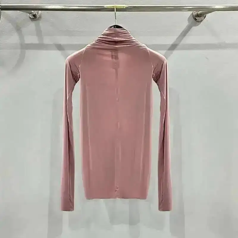 HKSH Autumn Spring New Women RO Style Sexy Hollow Out Niche Dark Design Modal Knitted T-shirt Top Chic Fashion Cotton Tees H2688