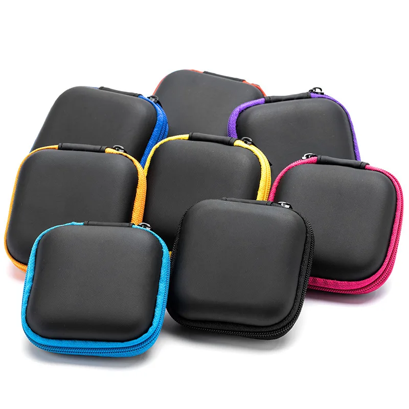 Portable Shockproof Headphone Case Earphone Bag Headset Storage Bag Hard Shell Earphone Accessories memory Card USB Cable