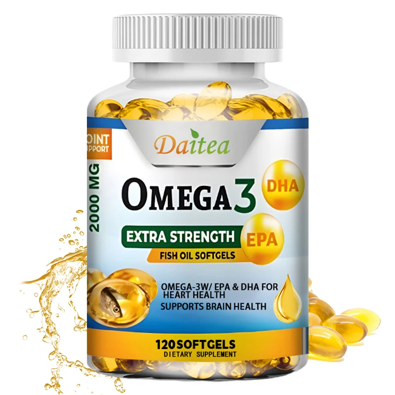 

Fish Oil Omega 3 Softgels with EPA & DHA, 60/120 Softgels, Non-GMO, Gluten-Free