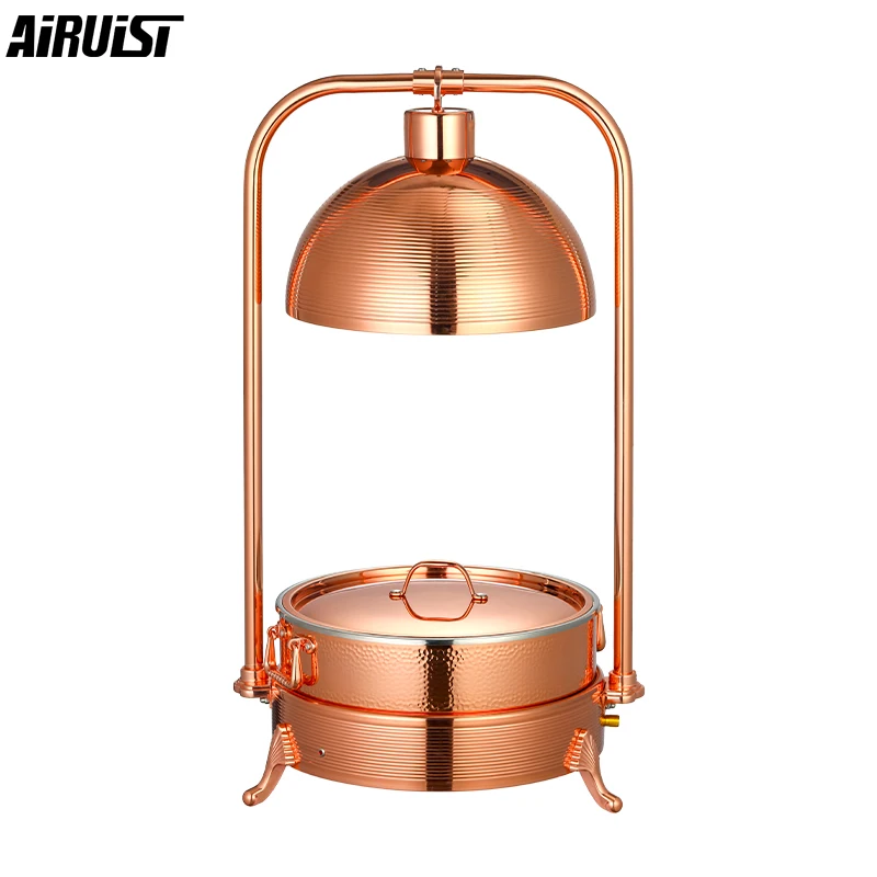 

Airuisi 6L Rose Gold Electric Food Heater Luxury Self-Service Stainless Steel Stove Square Square Heating Lamp for Cooking Food
