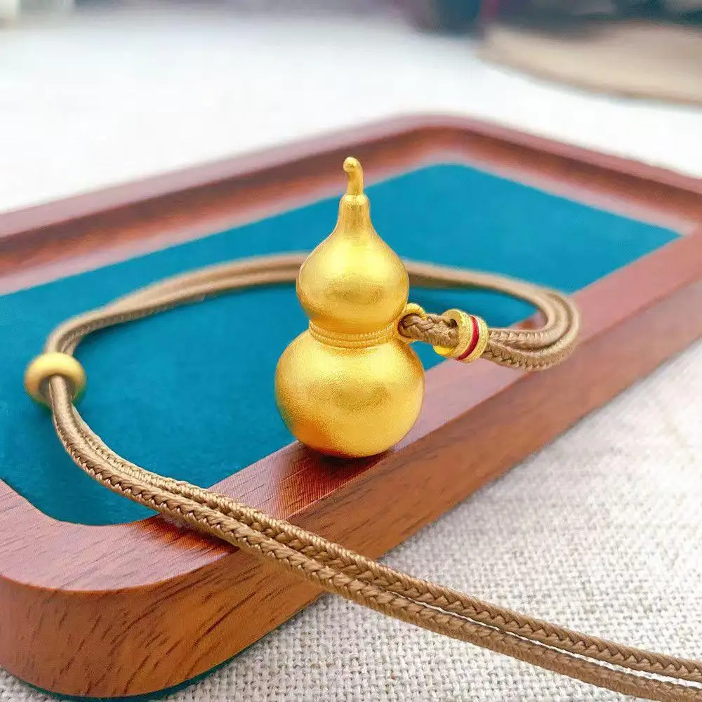 الكلاسيكية النمط الصيني مجسمة القرع قلادة حبل أسود رائعة بريق قلادة نمط مبهر مأدبة المجوهرات #5