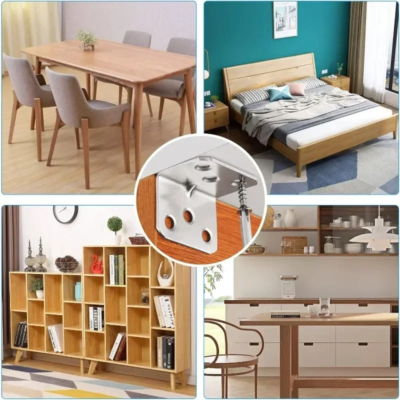 50/10 Stuks Rvs Hoekbeugels 90 Graden Haakse Connectors Voor Meubels Tafel Boekenplank Kast Hoek code