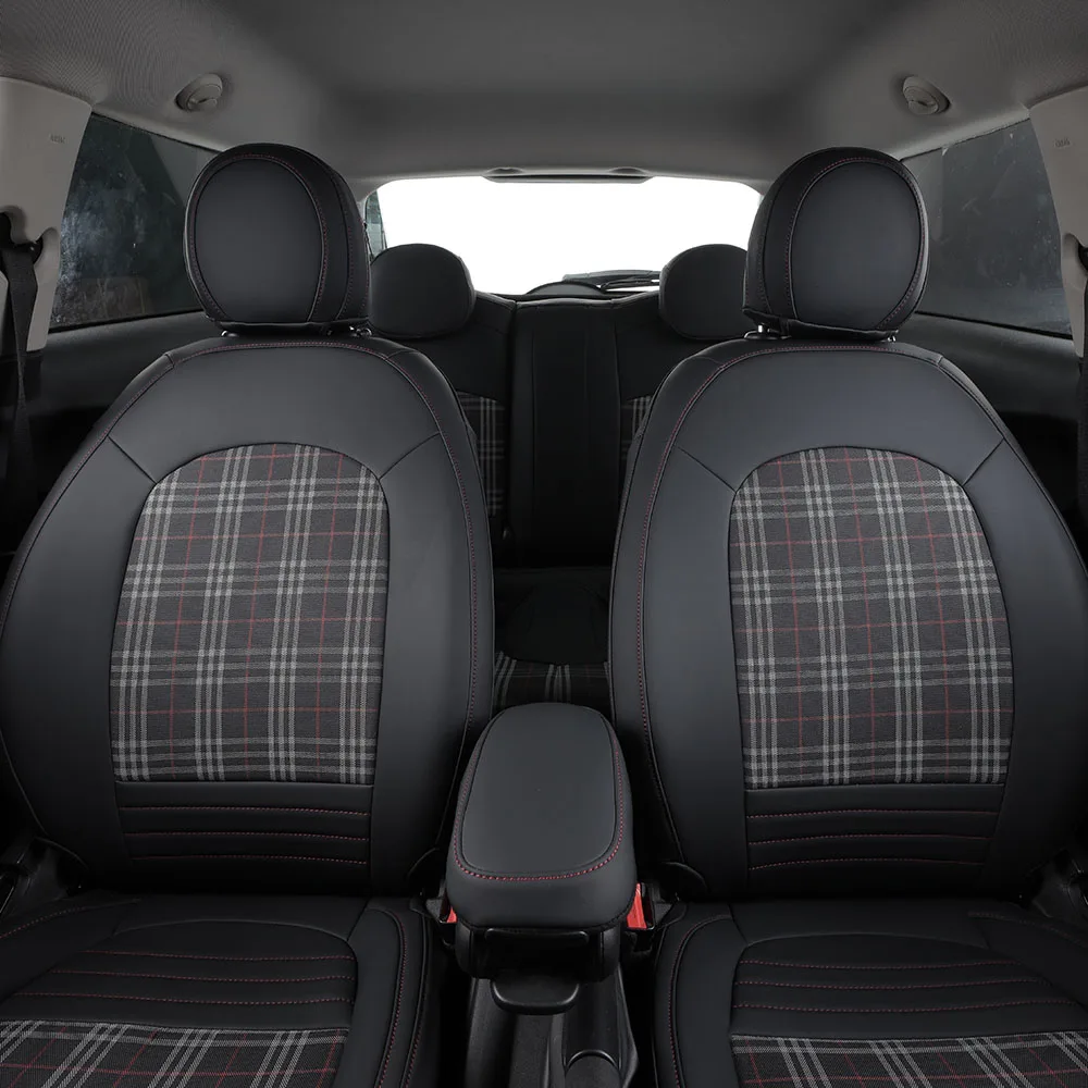 Schützender, modischer, britischer, schwarzer Mehrsitz-Polyester-PVC-Ledermaterial, Autositzbezug, Kissen für Porsche Macan Panamera