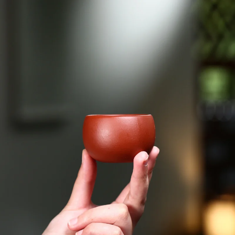 hand carved wintersweet flower tea cup original ore real yixing zisha dahongpao clay marked kungfu plum on sales 65ml one piece