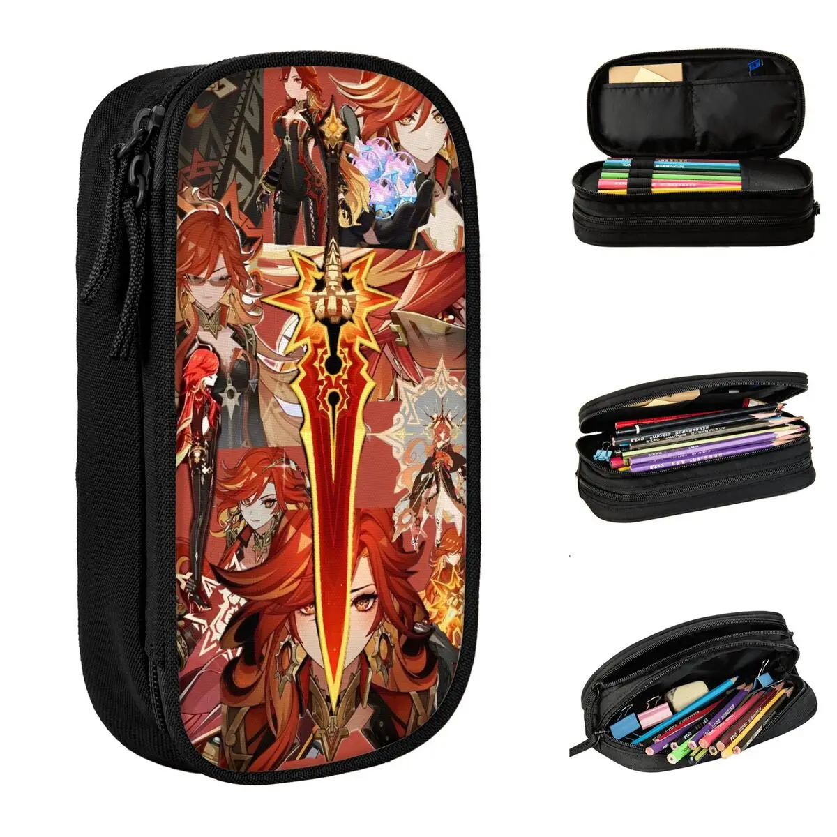 

Genshin Impact Game Pen Box Double Layer Large Capacity Office Supplies Pencilcase Gift