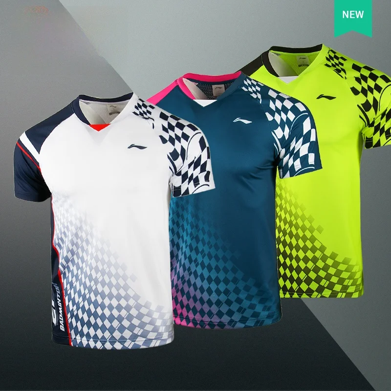 バドミントン-スポーツ-トップ-半袖-競技用-ドライ-クイック-メンズ-レディース-スタイル-カップル-グループ購入-軽量-通気性