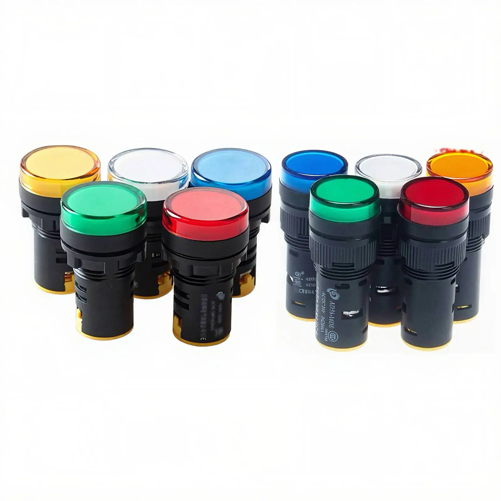 2pcs 16mm/22mm Mount 12VDC 24VDC 110VAC 220VAC Orange/Red/White/Blue/Green LED Power Indicator Signal Light AD16-16 AD16-22